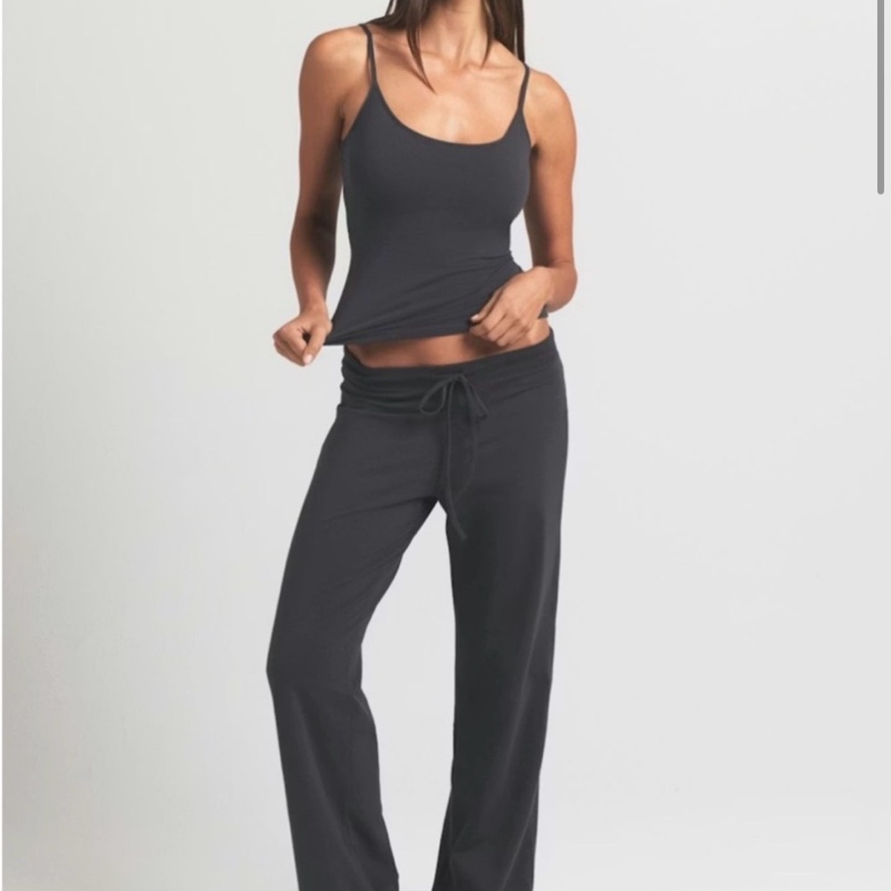 SKIMS COTTON JERSEY STRAIGHT LEG PANT | ASH (LARGE)